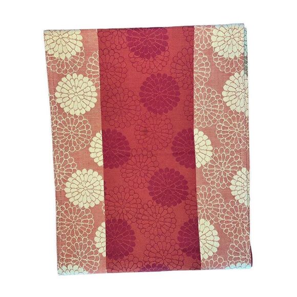 Pier 1 autumn fall cotton table‎ runner rust orange copper yellow pattern - Picture 2 of 3